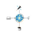 Computer internet networking wide area network vector icon