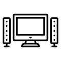 Computer Isolated Vector Icon fully editable Royalty Free Stock Photo