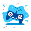 Computer joystick or video game controller or console for playing device on irregular spot. Element of Gaming and entertainment Royalty Free Stock Photo