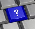 Computer key blue - question mark Royalty Free Stock Photo