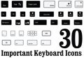 Computer key board keys and buttons of mac and windows in Vector Royalty Free Stock Photo