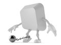 Computer key character with prison ball Royalty Free Stock Photo