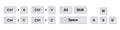 Computer key combinations. Set of key combitations. Command set icons. Click button. Computer keyboard button set. Vector graphic