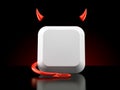 Computer key with devil horns and tail Royalty Free Stock Photo