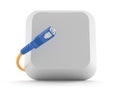 Computer key with optic cable Royalty Free Stock Photo