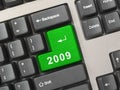 Computer keyboard with 2009 key Royalty Free Stock Photo