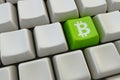 Computer keyboard with bitcoin buttons Royalty Free Stock Photo