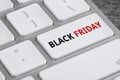 Computer keyboard with Black Friday button. Online shopping Royalty Free Stock Photo