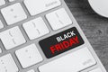 Computer keyboard with Black Friday button. Online shopping Royalty Free Stock Photo