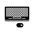 Computer keyboard black icon, concept illustration, vector flat symbol, glyph sign. Royalty Free Stock Photo