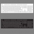 Computer Keyboard Blank Template Set. on transparent background