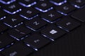 Computer keyboard with a button with the windows mark. August 2019 Royalty Free Stock Photo