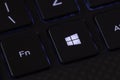 Computer keyboard with a button with the windows mark. August 2019 Royalty Free Stock Photo