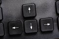 Computer keyboard buttons closeup. The concept of the possibility of choice and direction. Royalty Free Stock Photo