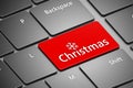 Computer keyboard with christmas button Royalty Free Stock Photo