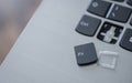 computer keyboard close up photo with broken button Royalty Free Stock Photo
