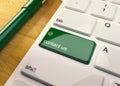 Keyboard On Wood Table 3d Render Royalty Free Stock Photo