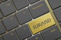 Computer keyboard with currency pair:eur/usd button