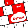 Computer keyboard with detour key - technology background Royalty Free Stock Photo