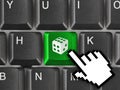 Computer keyboard with dice key Royalty Free Stock Photo