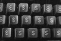 Computer Keyboard with Dollar Symbols