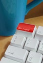 A computer keyboard - dont panic button