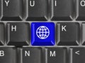 Computer keyboard with Earth key Royalty Free Stock Photo