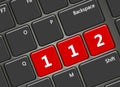 Computer keyboard with 112 emergency number