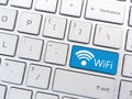 Computer keyboard enter button with WiFi and Wifi symbol Royalty Free Stock Photo