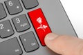 Computer keyboard with flower key Royalty Free Stock Photo