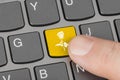 Computer keyboard with flower key Royalty Free Stock Photo