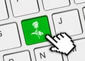 Computer keyboard with flower key Royalty Free Stock Photo