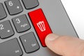 Computer keyboard with garbage key Royalty Free Stock Photo