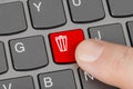 Computer keyboard with garbage key Royalty Free Stock Photo