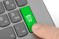 Computer keyboard with garbage key Royalty Free Stock Photo