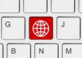Computer keyboard with Globe key Royalty Free Stock Photo