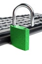 Computer keyboard and green lock Royalty Free Stock Photo