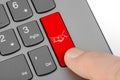 Computer keyboard with handshake button Royalty Free Stock Photo