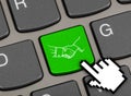 Computer keyboard with handshake button Royalty Free Stock Photo
