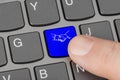 Computer keyboard with handshake button Royalty Free Stock Photo