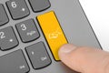 Computer keyboard with handshake button Royalty Free Stock Photo