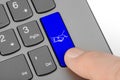 Computer keyboard with handshake button Royalty Free Stock Photo