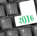 Computer Keyboard with Happy New Year 2016 Key Royalty Free Stock Photo