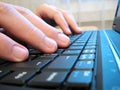 Computer keyboard with human hands Royalty Free Stock Photo