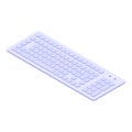 Computer keyboard icon, isometric style Royalty Free Stock Photo