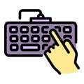 Computer keyboard icon color outline vector Royalty Free Stock Photo