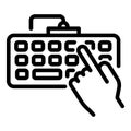 Computer keyboard icon, outline style Royalty Free Stock Photo