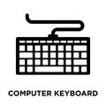 Computer Keyboard icon vector isolated on white background, logo