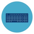 Computer Keyboard Icon Web Button On Round Blue Background Royalty Free Stock Photo