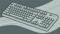 Computer keyboard illustration, input device, tech hardware, typing tool, tech equipment vector design Generative AI Royalty Free Stock Photo